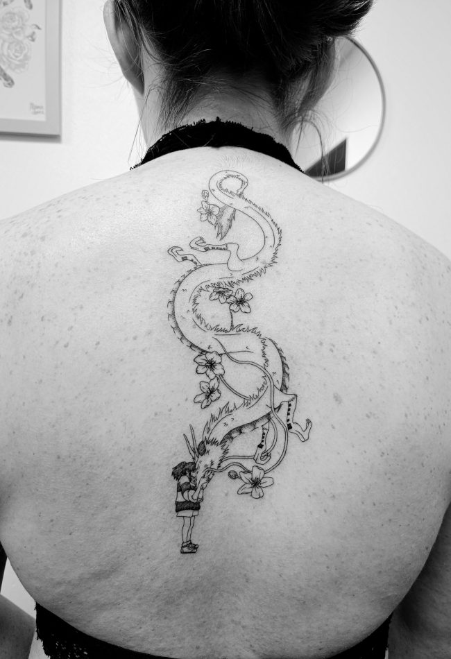 tatouage fin haku et chihiro